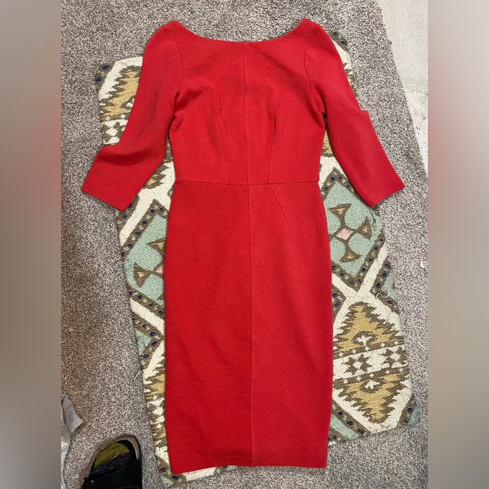 Boden Red Long Sleeve Dress